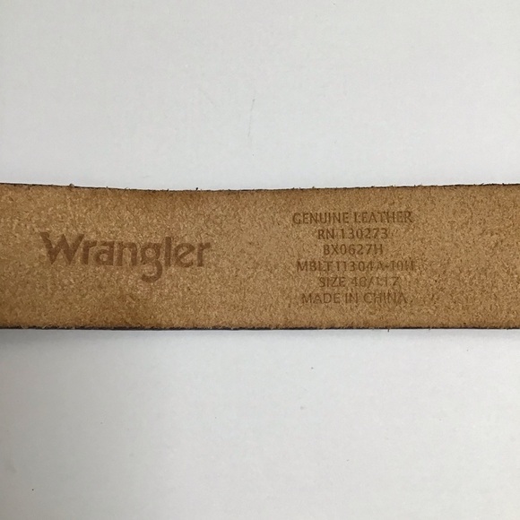 Wrangler EAGLE Leather Belt SZ 46 Western Men Embossed 100% Brown Tan Rodeo NEW - Picture 6 of 15
